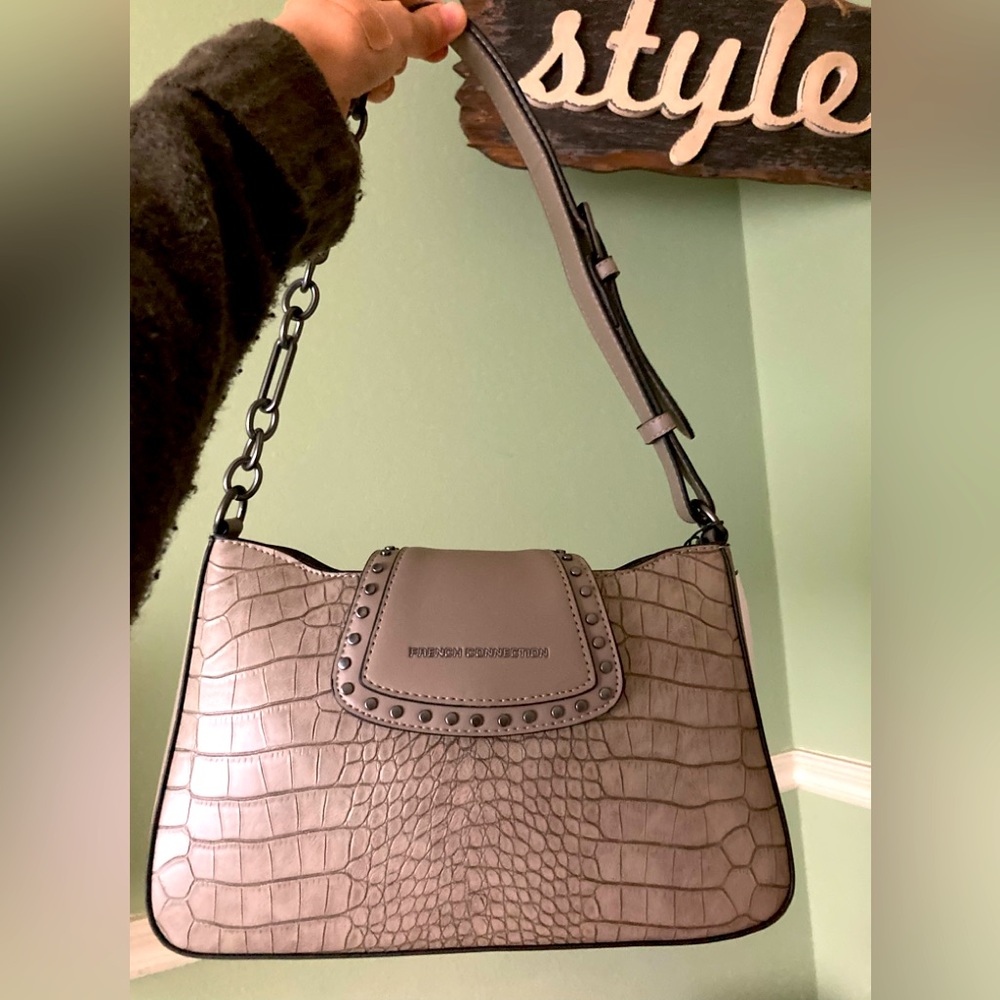 French Connection Taupe Shoulder Bag Purse